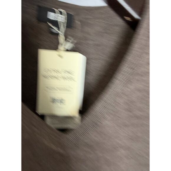 Uniqlo V neck Merino Wool Grey Sweater Brown Men's XL New - Picture 3 of 10